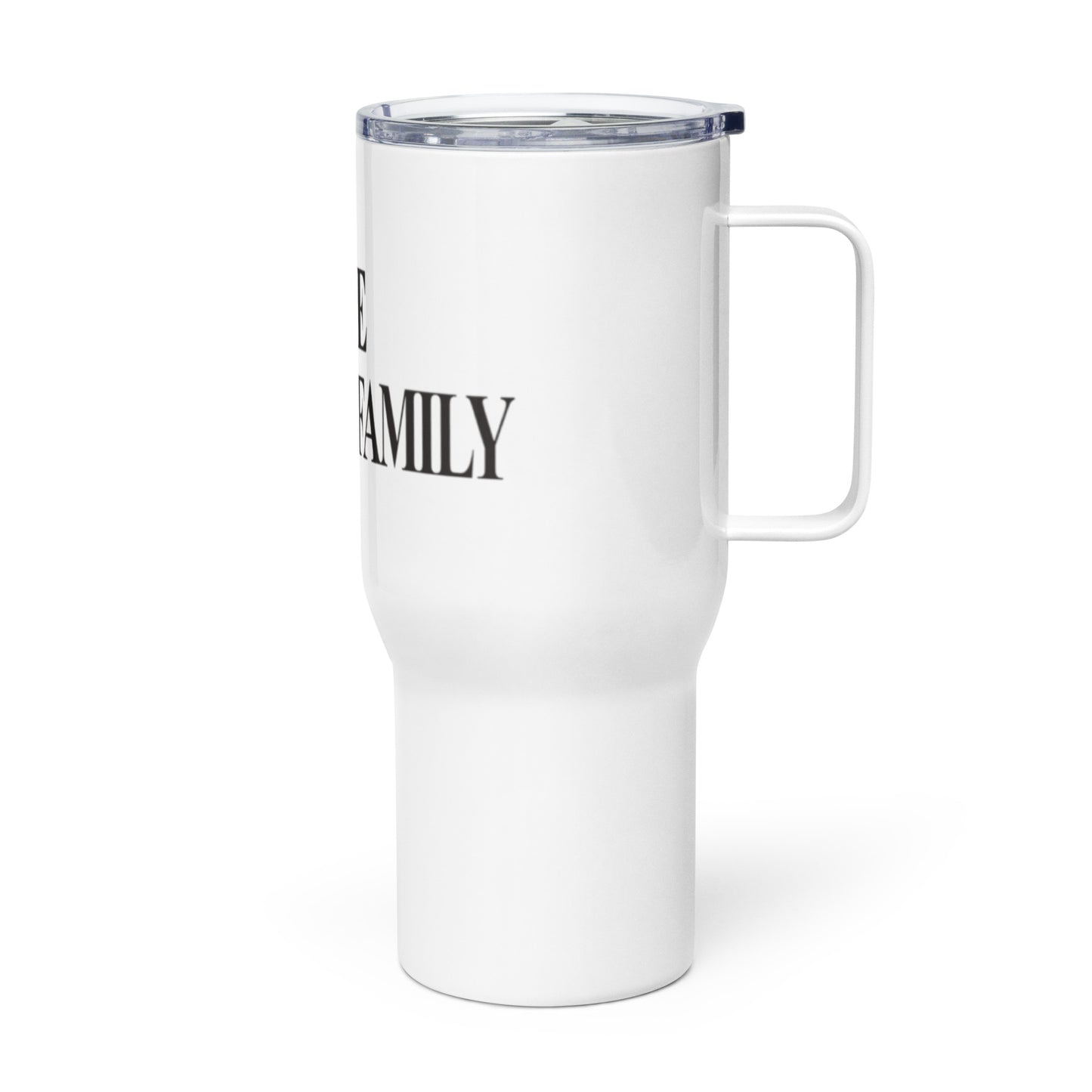 Travel mug with a handle